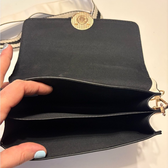 White Crossbody Bag with Gold Accent - Picture 5 of 6